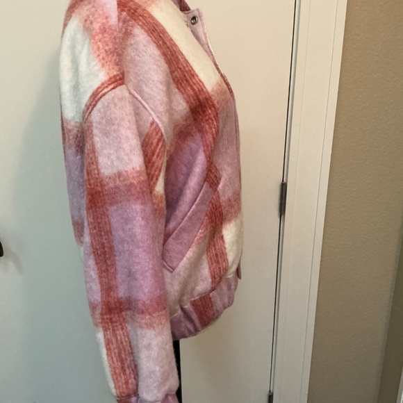 IRO Lahiana Bomber Jacket - Mixed Light Pink Sz 40 - Picture 4 of 7